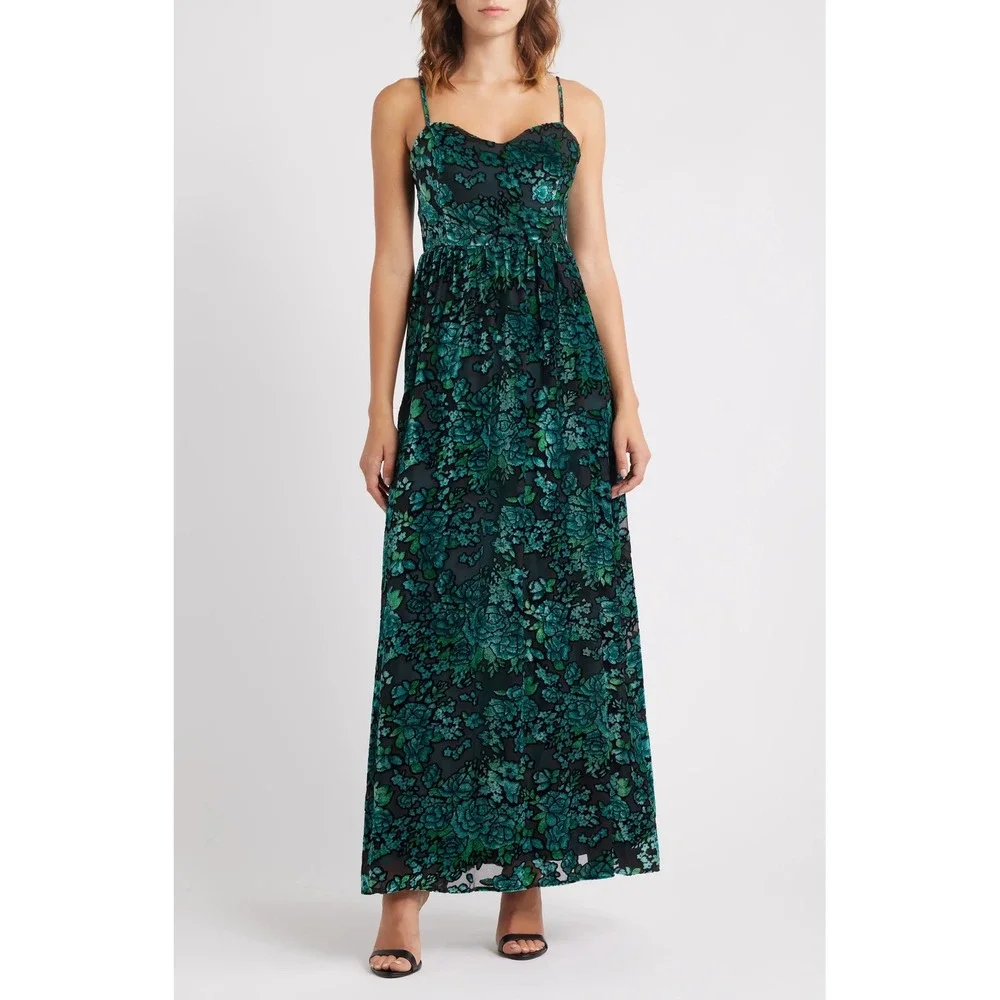 green velvet dress lulus Emerald Green Velvet Flutter Sleeve Maxi Dress | Womens | X-Small (Available in 3X, 2X) | 100% Polyester | Lulus